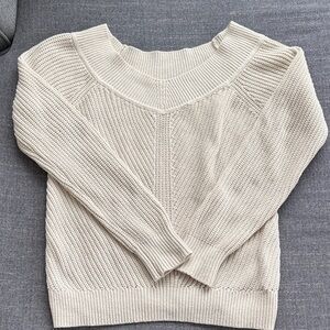 Abercrombie & Fitch Cream Crewneck Knit Sweater